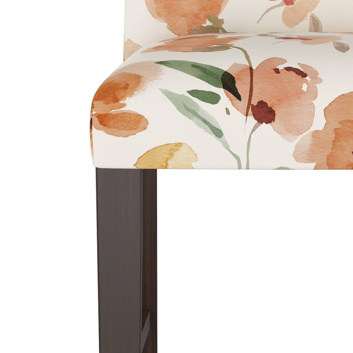 Camel Back Counter Height Barstool with Floral Print I356