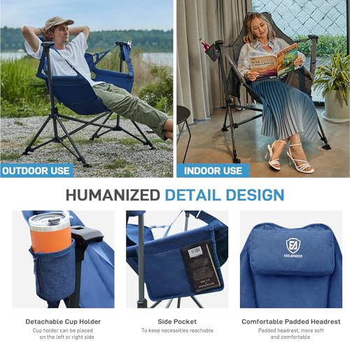 Oversized Padded Hammock Camping Chair with Cup Holder B885