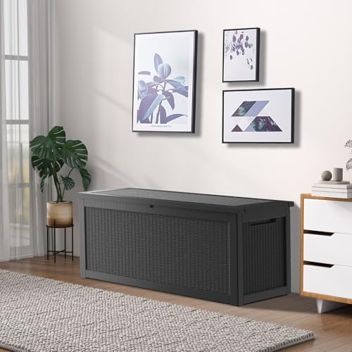 Brown 150GAL Large Capacity Outdoor Deck Box with Lock Hole S8567
