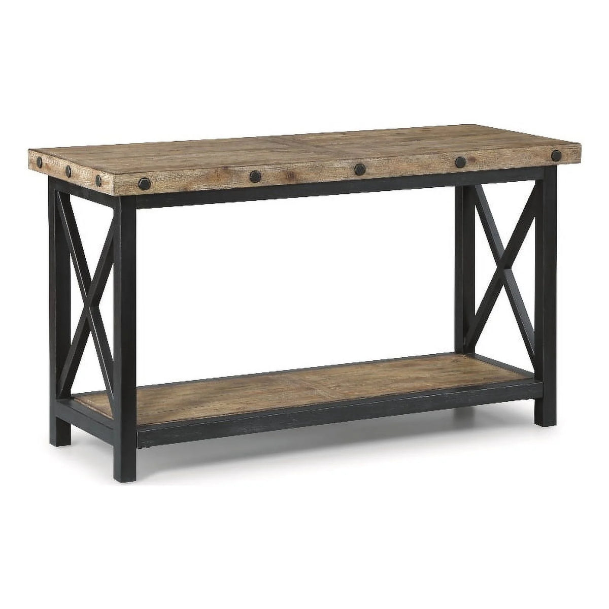 Brown Sofa Table with Metal Frame J318853