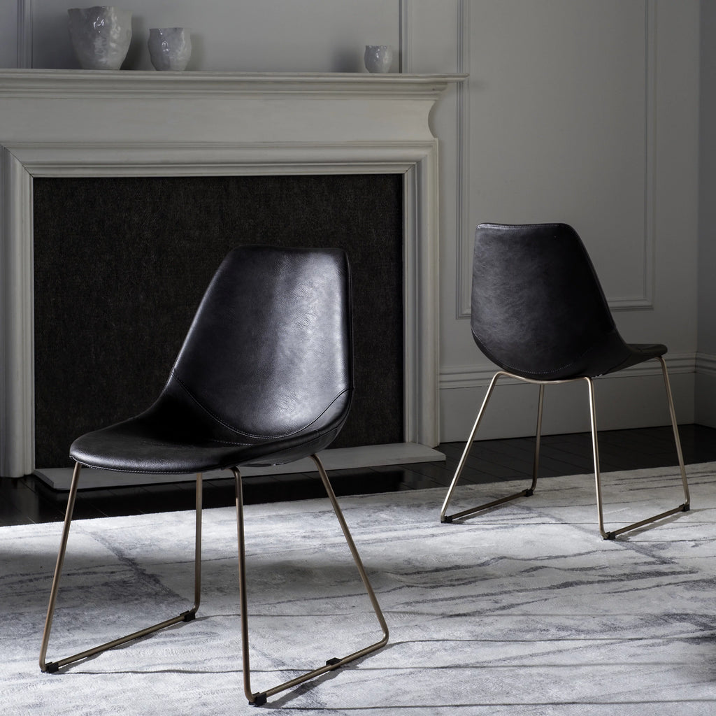 Grey Leather Dining Chair Set of 2 R6558