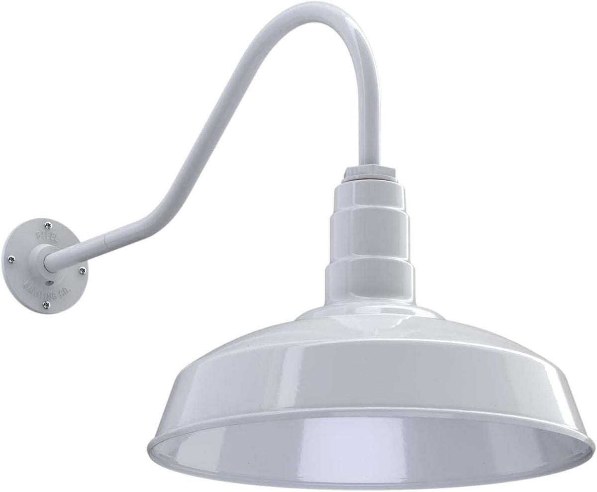 16 Dome Gooseneck Galvanized Outdoor Wall Mounted Barn Light J45616