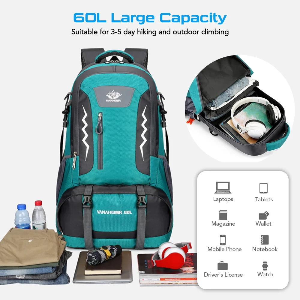Hiking Backpack 60L Water-resistant Camping Backpack O53768