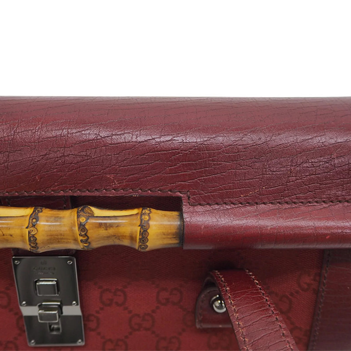 Pre-Owned Canvas Bamboo Handbag K611456