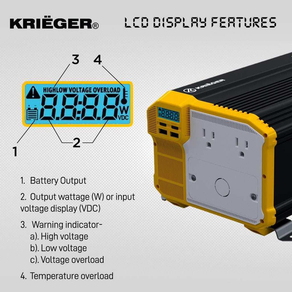 3000 Watts 12V to 110V Modified Sine Wave Power Inverter H30952