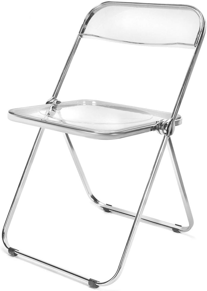 Caramel Clear Folding Chair PC Plastic Chrome Frame U85036