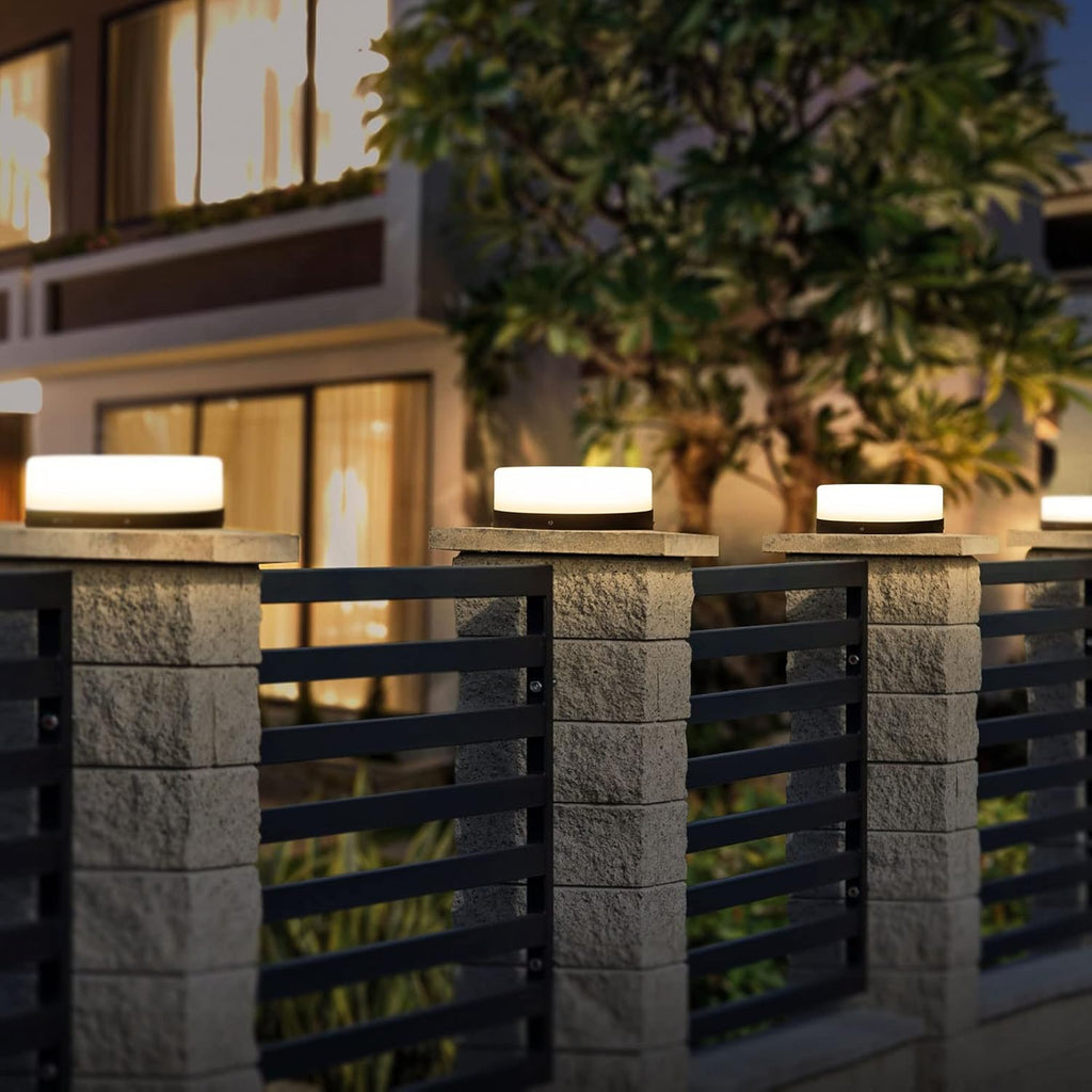 Outdoor Solar Post Cap Light, Modern LED Warm Light T309997