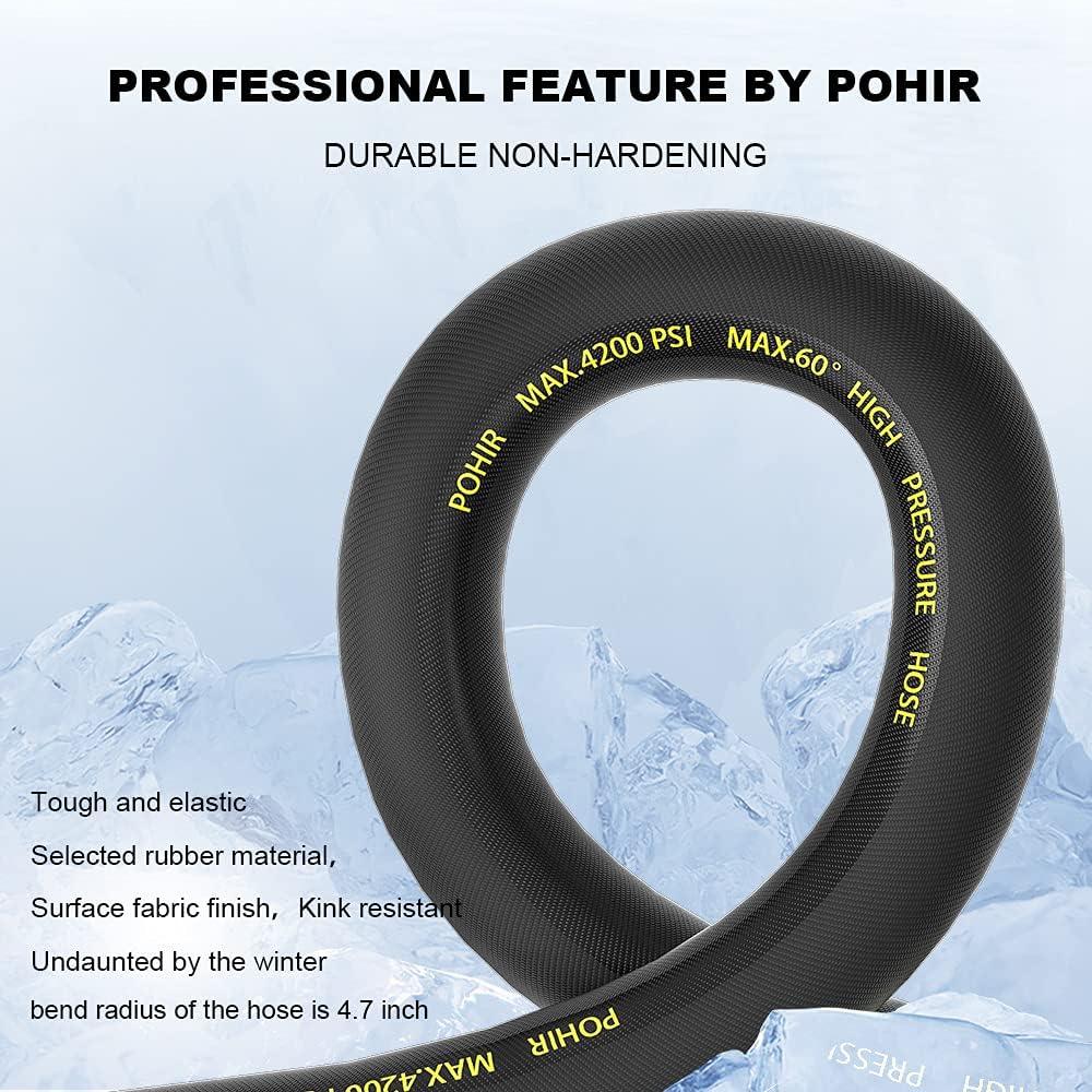 70 ft 3/8 Quick Connect Pressure Washer Hose 4200 PSI, Pack of 2 H23697