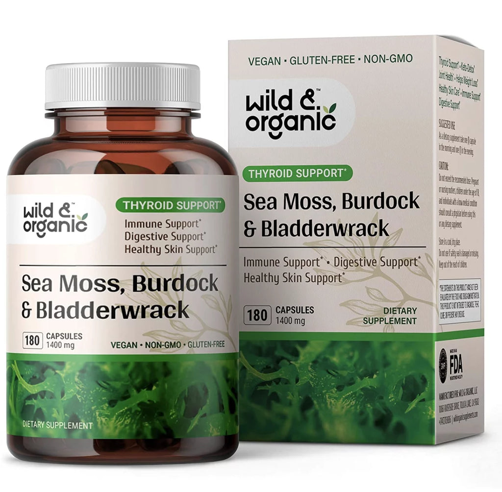 Sea Moss 180 Capsules with Irish Moss, Burdock Root & Bladderwrack W352