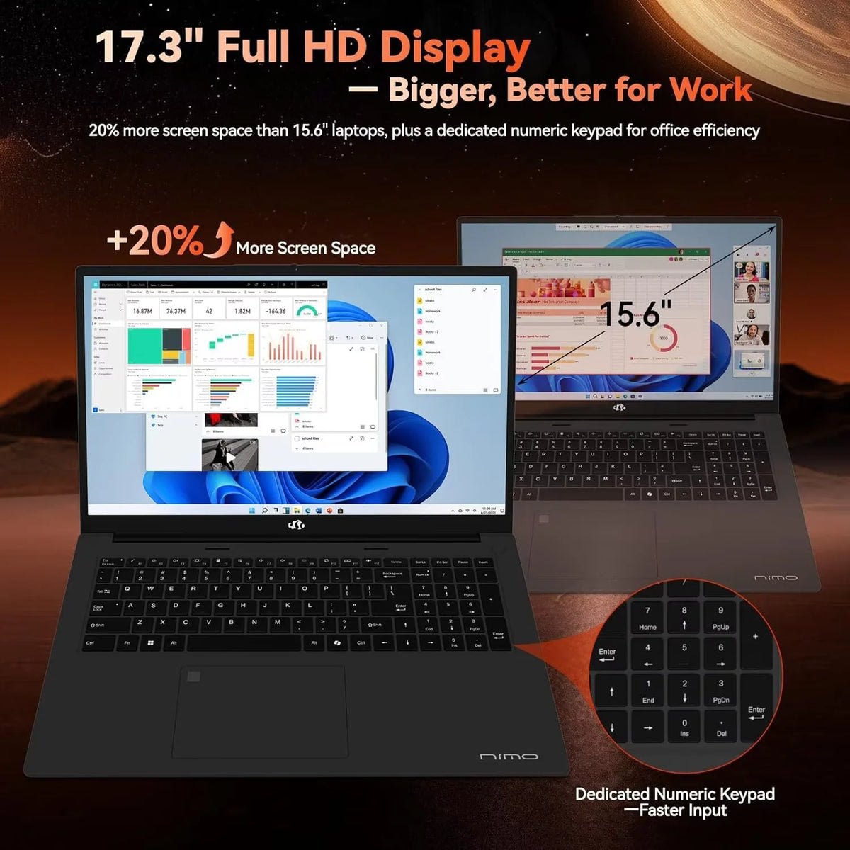 17.3" Gaming Laptop, AMD Ryzen 7 7735HS, 64GB DDR5 RAM, 1TB SSD, Radeon 680M, Backlit Keyboard L109