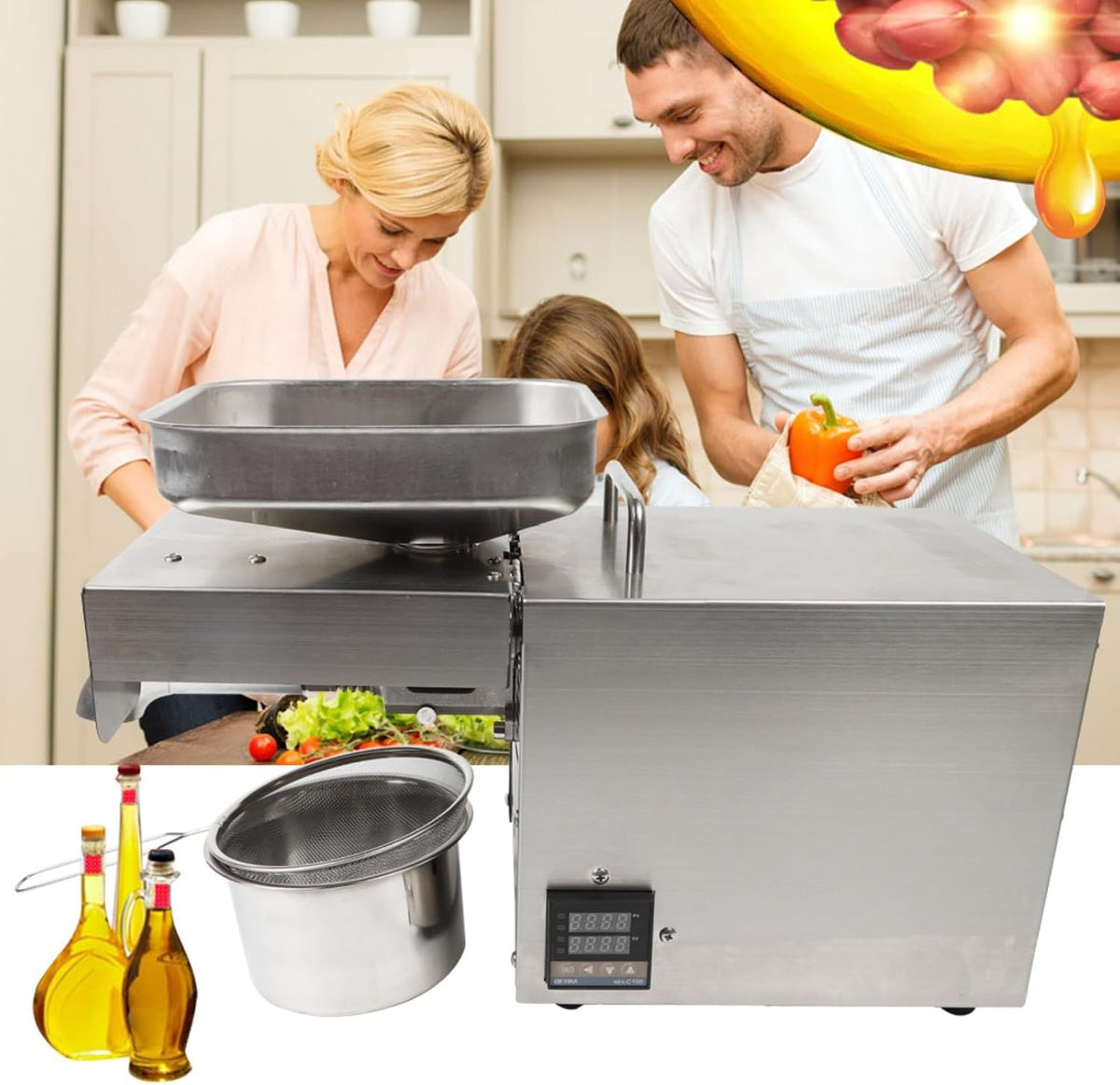 1500W Stainless Steel Electric Automatic Oil Press Machine O58183