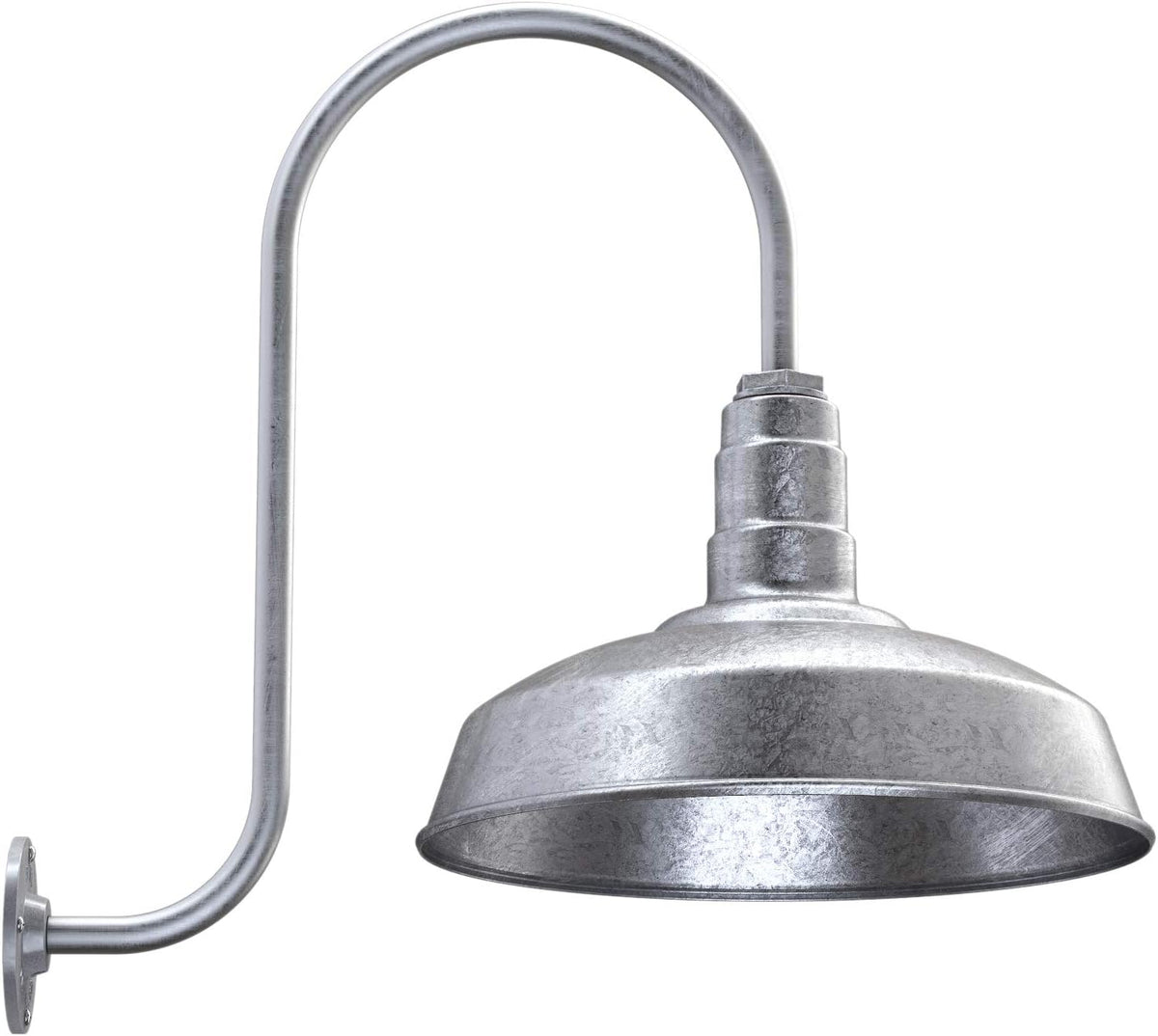 16 Dome Gooseneck Galvanized Outdoor Wall Mounted Barn Light J45616