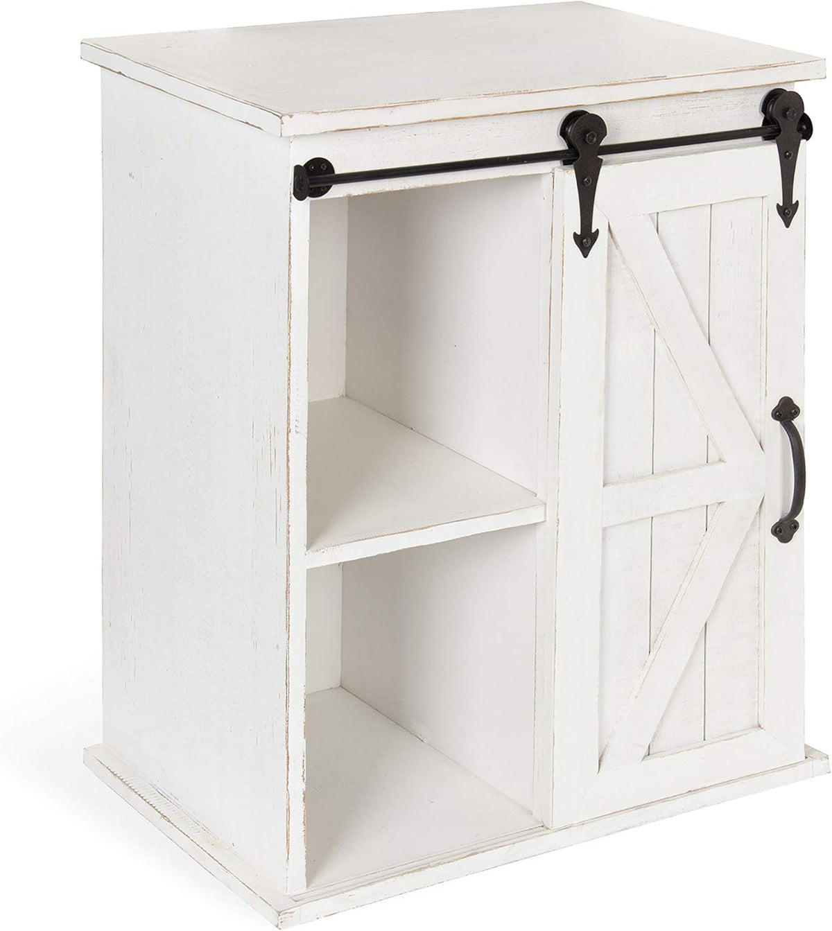 Wooden Freestanding Storage Cabinet Accent Table with Sliding Barn Door R34743