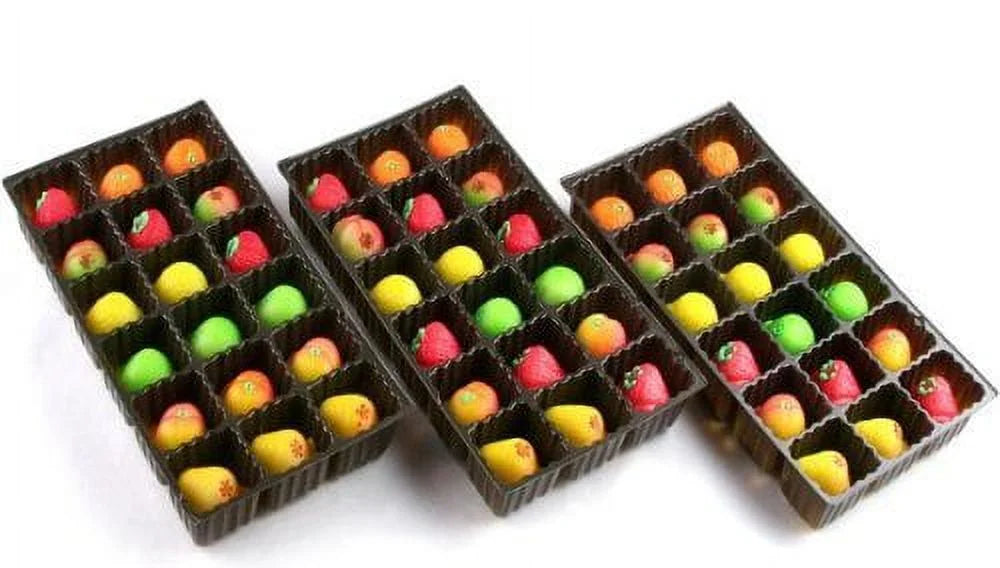 54 Piece Assorted Marzipan Fruit Box Tray 25 oz U621366