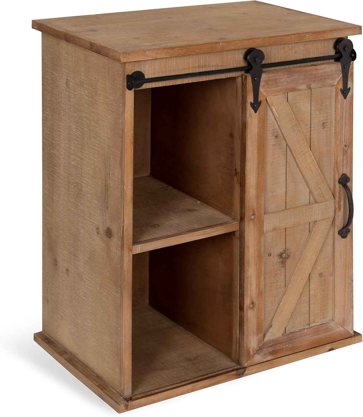Wooden Freestanding Storage Cabinet Accent Table with Sliding Barn Door R34743