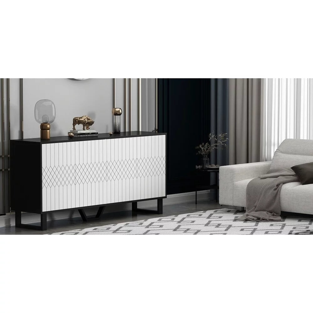 63 inch Sideboard with Pop-Up Doors S893