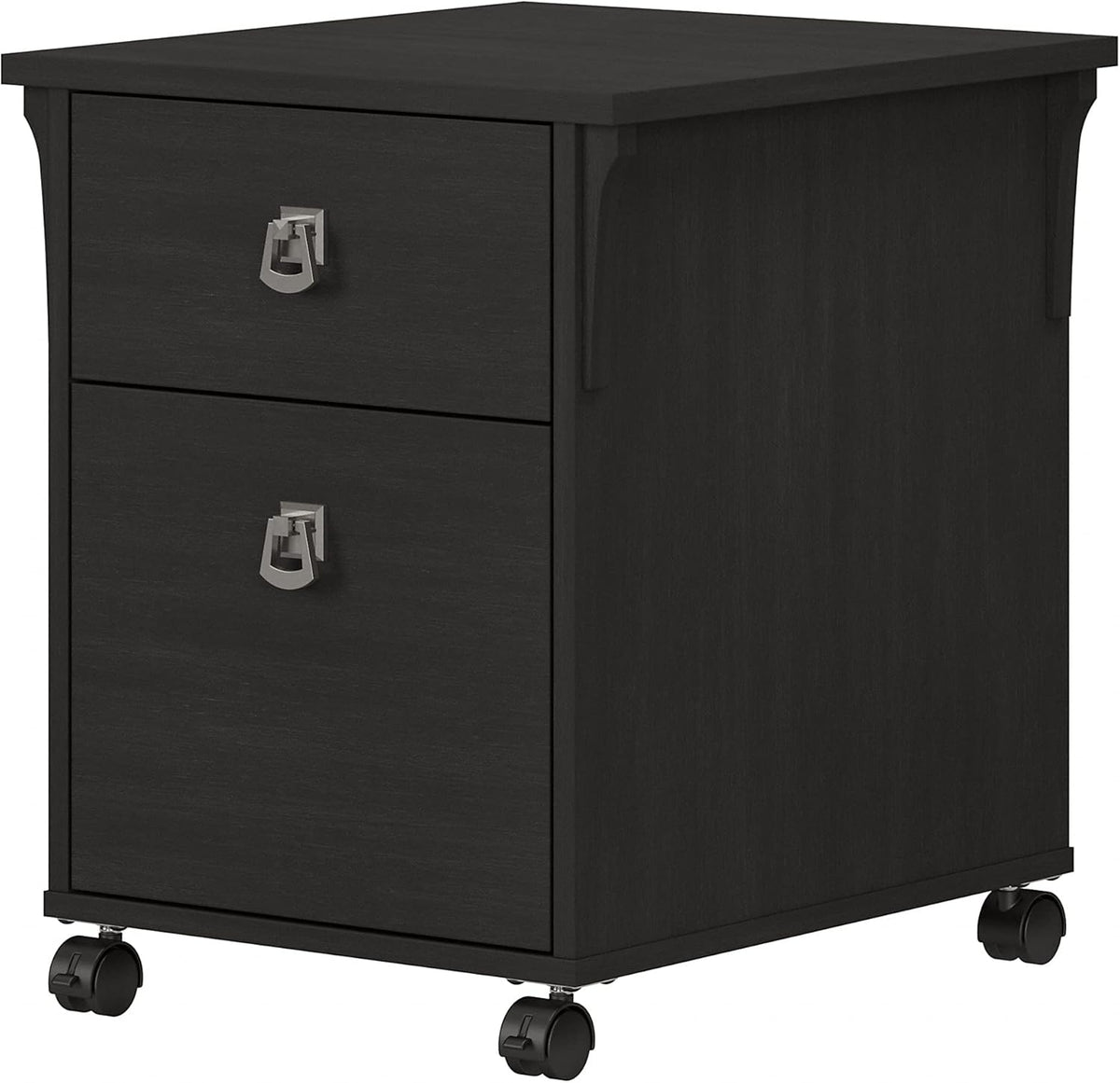 Vintage Black 2 Drawer Mobile File Cabinet R464