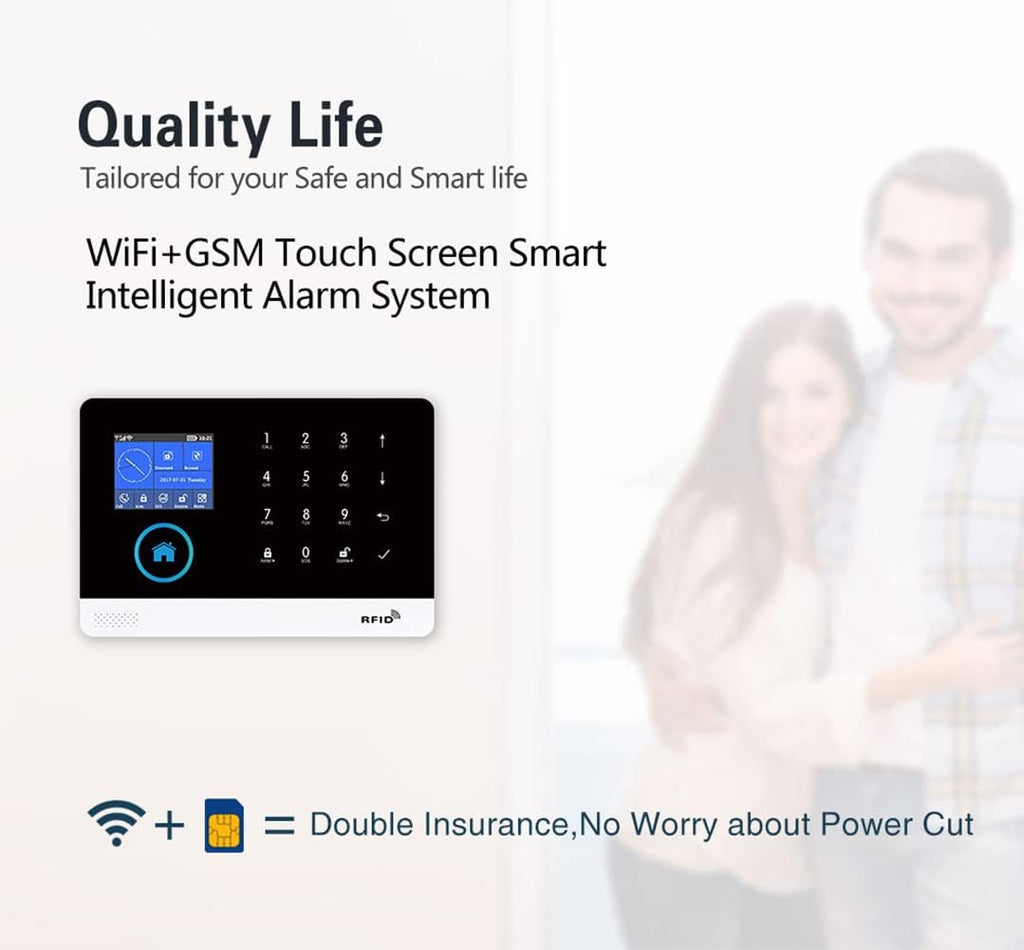 DIY Home Wi-Fi Alarm Kit with Motion Detector, Door/Window Sensor, Siren Q985209