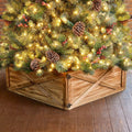 Brown Wooden Christmas Tree Collar Q944204