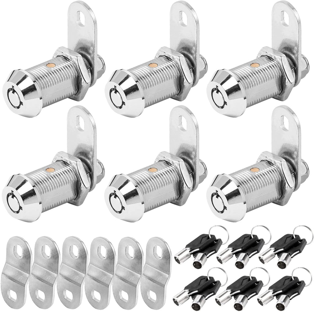 1-1/8 Inch Chrome Tubular Cam Lock 6 Pack J875118