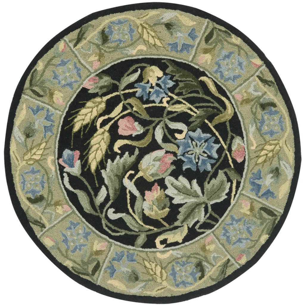 Ivory Floral Wool Area Rug W1710