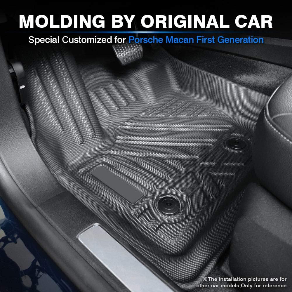 Custom Fit All Weather Floor Mats 1st & 2nd Row Black Non-Slip Y192