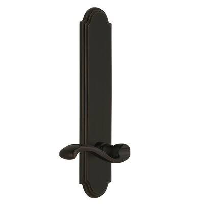 Portofino Passage Door Lever with Arc Plate, Timeless Bronze, Right, 2-3/8” W904