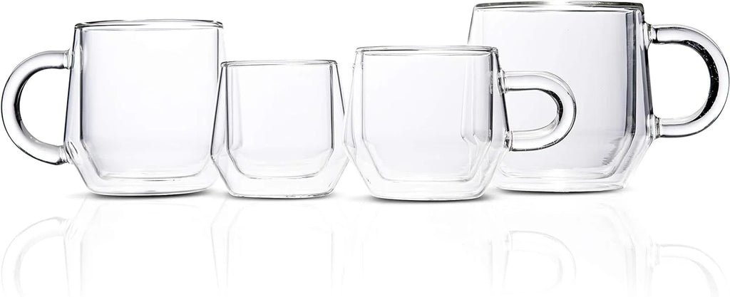 Clear 4Oz Double Walled Glass Espresso Cups with Handles L71590