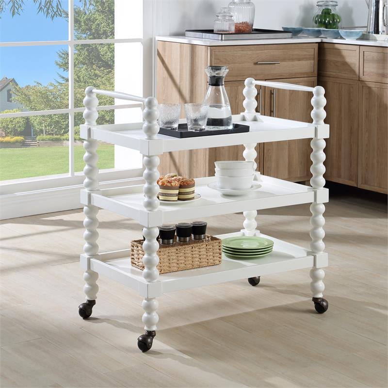 White Wood 3-Shelf Cart E2038