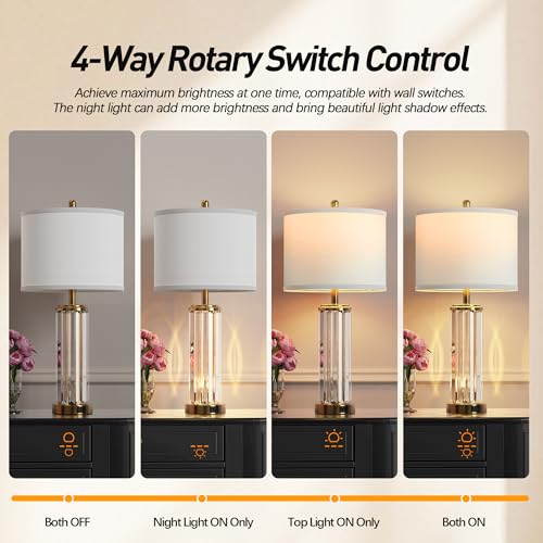 Gold Table Lamp with USB A+C Ports Set of 2 M9807