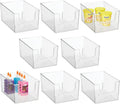 Clear Stackable Plastic Open Front Storage Organizer Bin Basket, 8 Pack N480