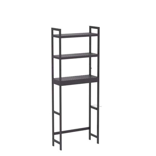 Bamboo 3-Tier Over The Toilet Storage Shelf with Paper Holder and 3 Hooks M4399