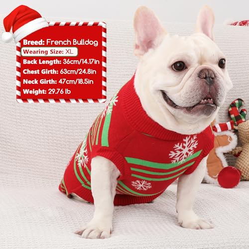Dog Christmas Sweater with 3D Reindeer Pattern Knitted Pet Clothes F29837