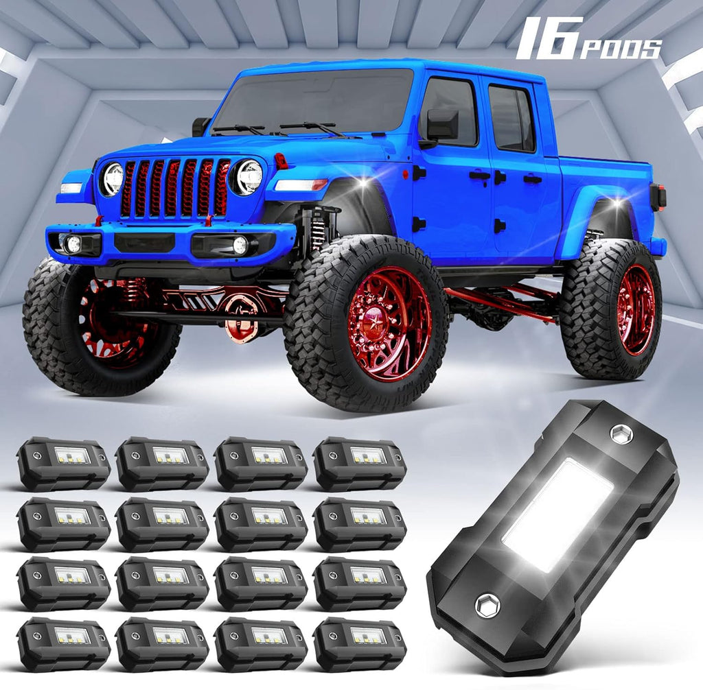 White 20 Pods Waterproof LED Rock Lights K13245