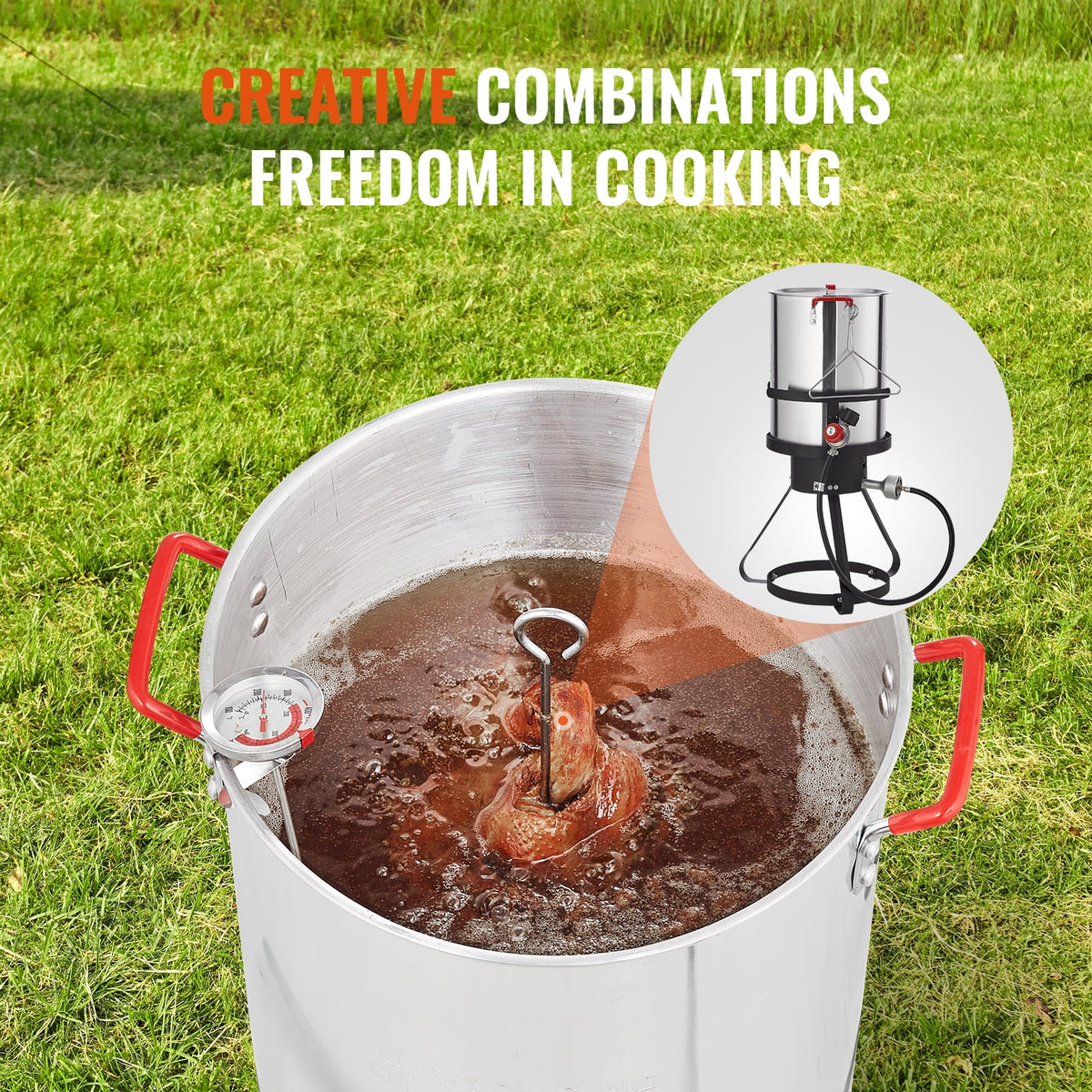30 Qt Propane Aluminum Turkey Fryer Stock Pot L111235