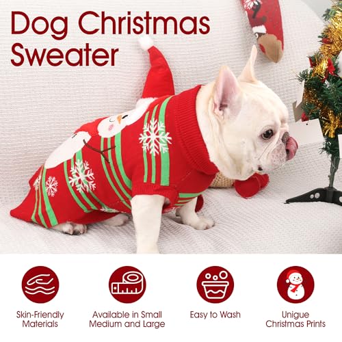 Dog Christmas Sweater with 3D Reindeer Pattern Knitted Pet Clothes F29837