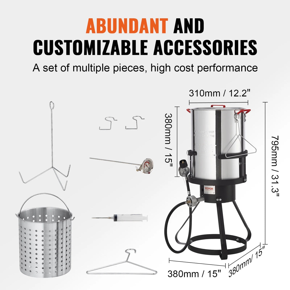 30 Qt Propane Aluminum Turkey Fryer Stock Pot L111235