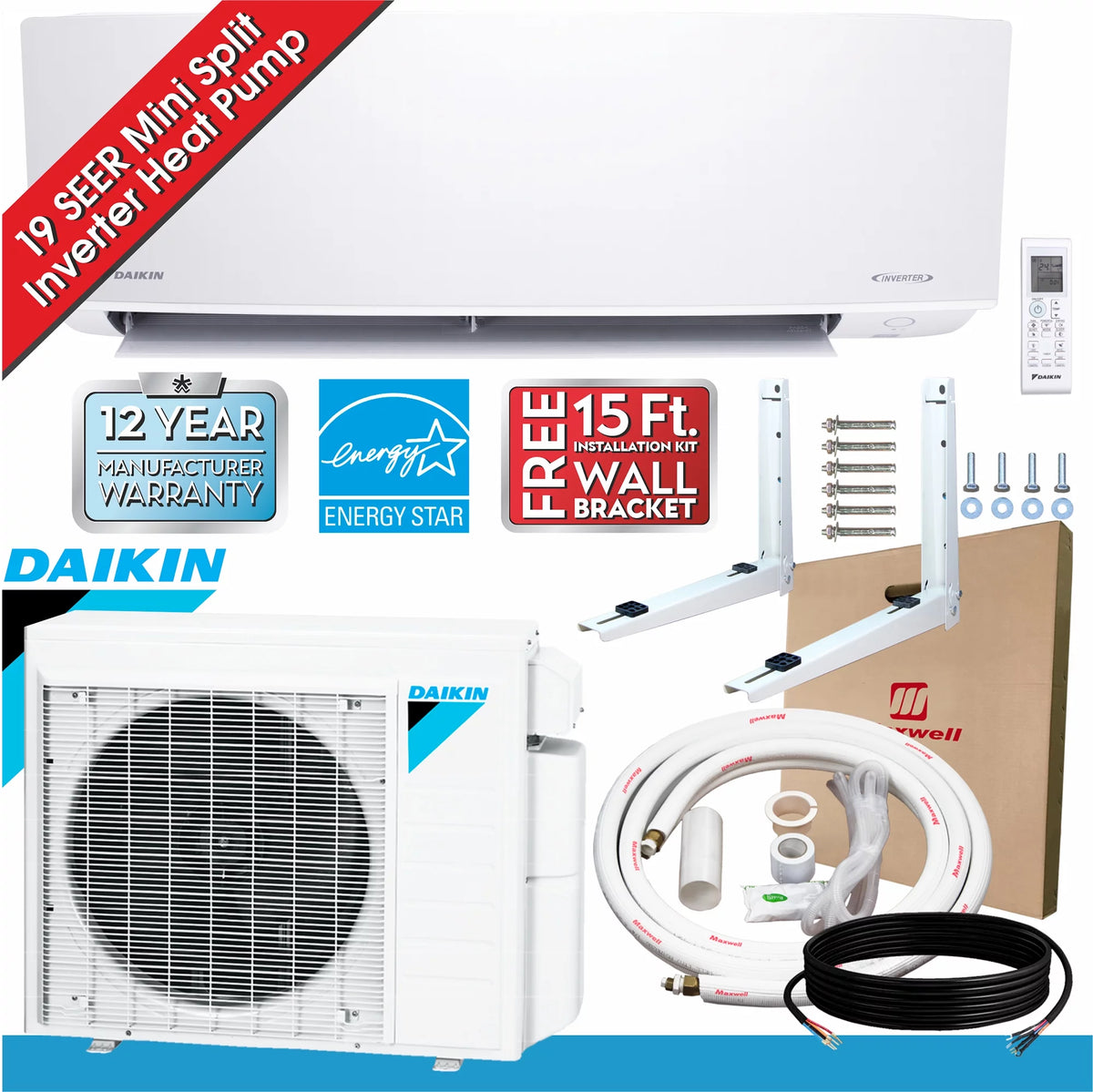 9,000 BTU Ductless Mini Split Air Conditioner Heat Pump I50515
