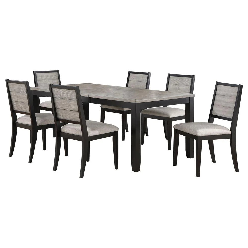 7-piece Wood Dining Table Set with Extension Leaf A3253