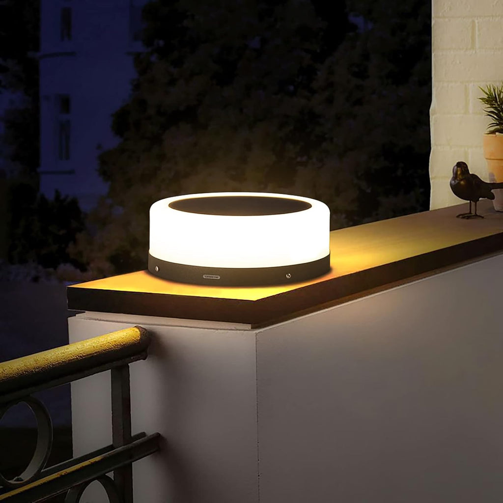 Outdoor Solar Post Cap Light, Modern LED Warm Light T309997