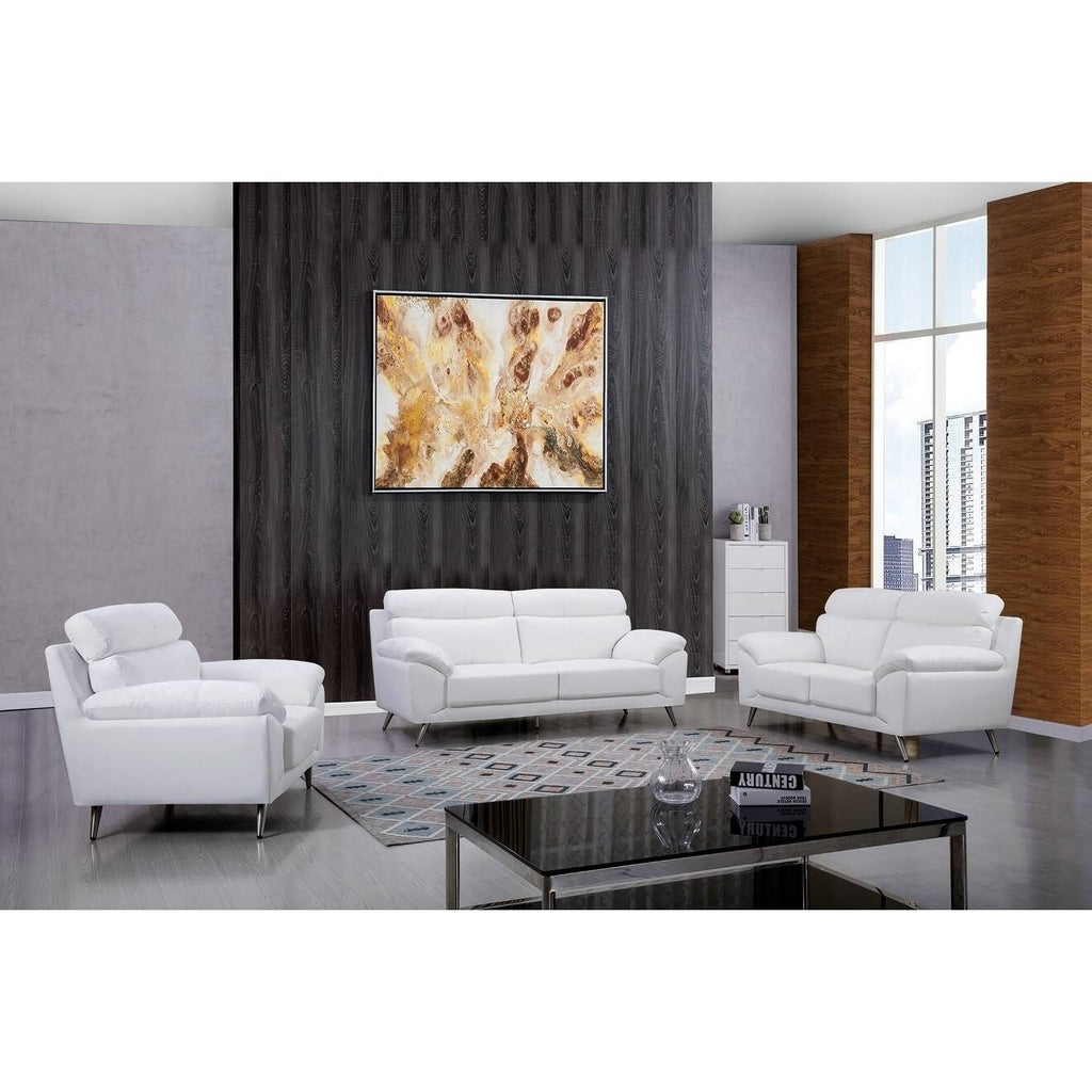 White Leather Accent Chair P61694