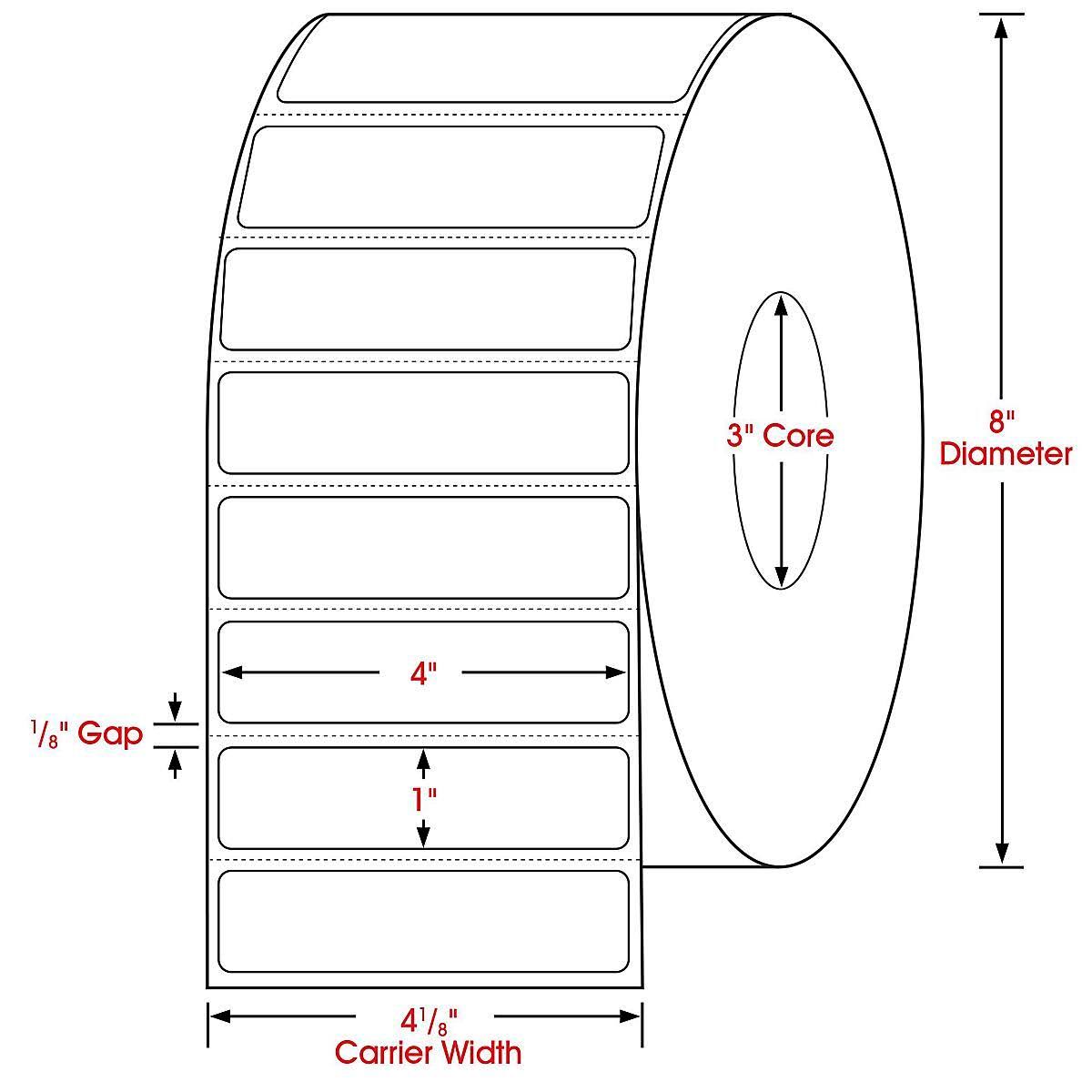 Purple Thermal Transfer Labels, 4 x 1 U6169