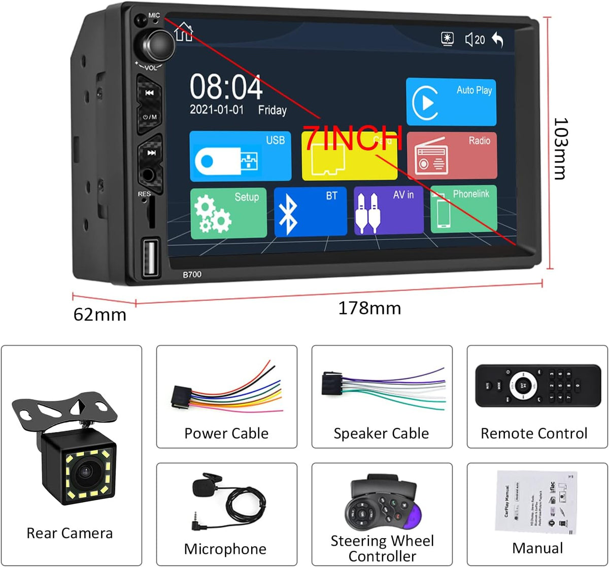7 Inch Touch Screen Car Stereo with Carplay and Android Auto M9720