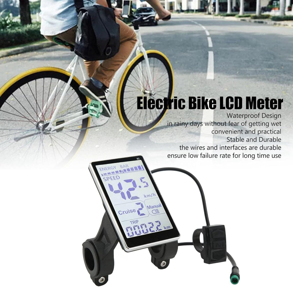 24V 36V 48V 60V 5 Pin M5 LCD Panel Screen for 31.8 22.2mm Handlebar Electric Bikes K350