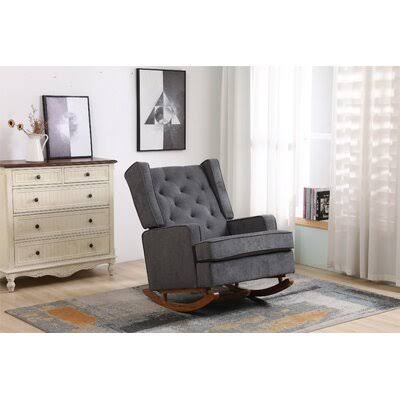 Dark Gray Fabric Rocking Chair E912593