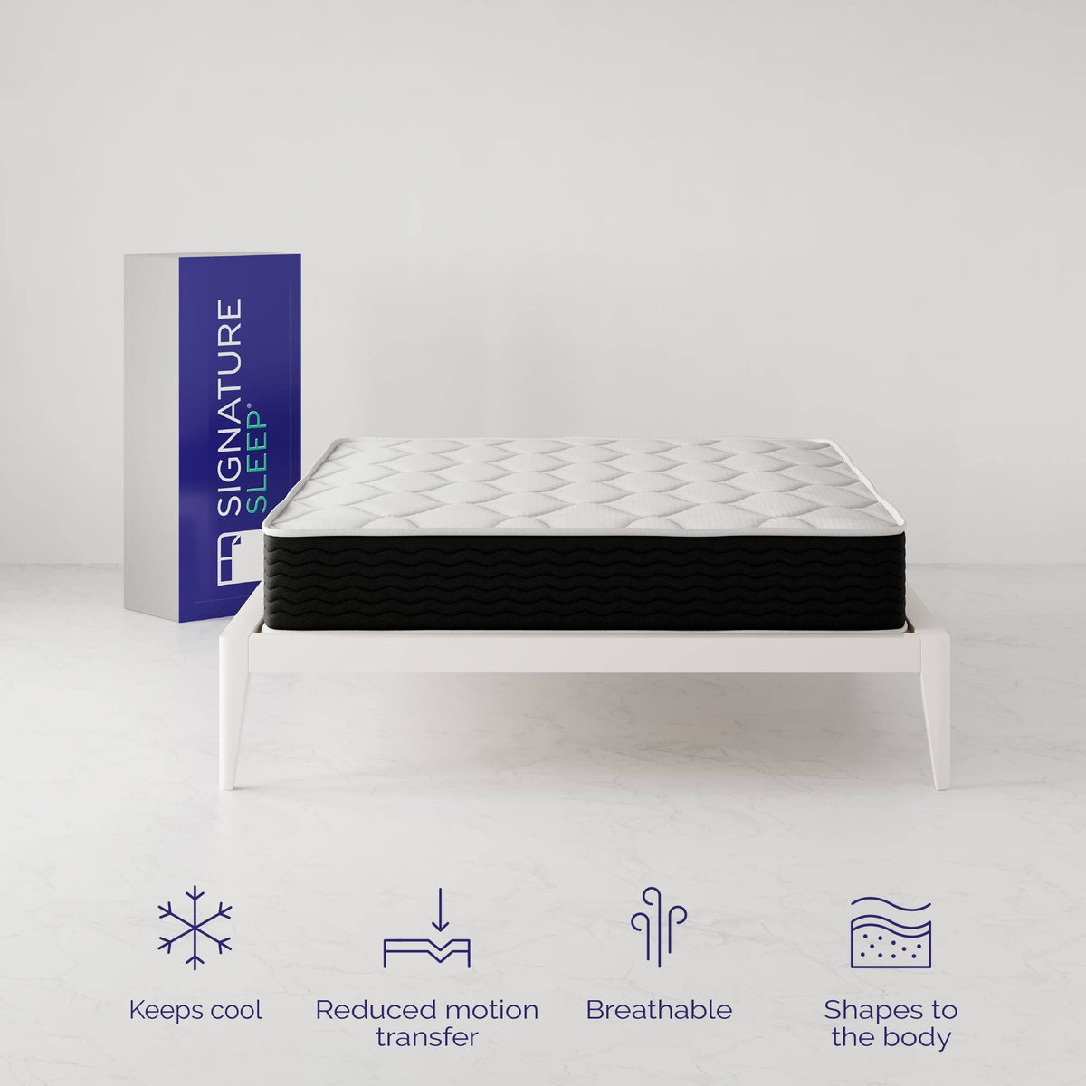 Queen Encased Coil and Memory Foam Hybrid Mattress O8873