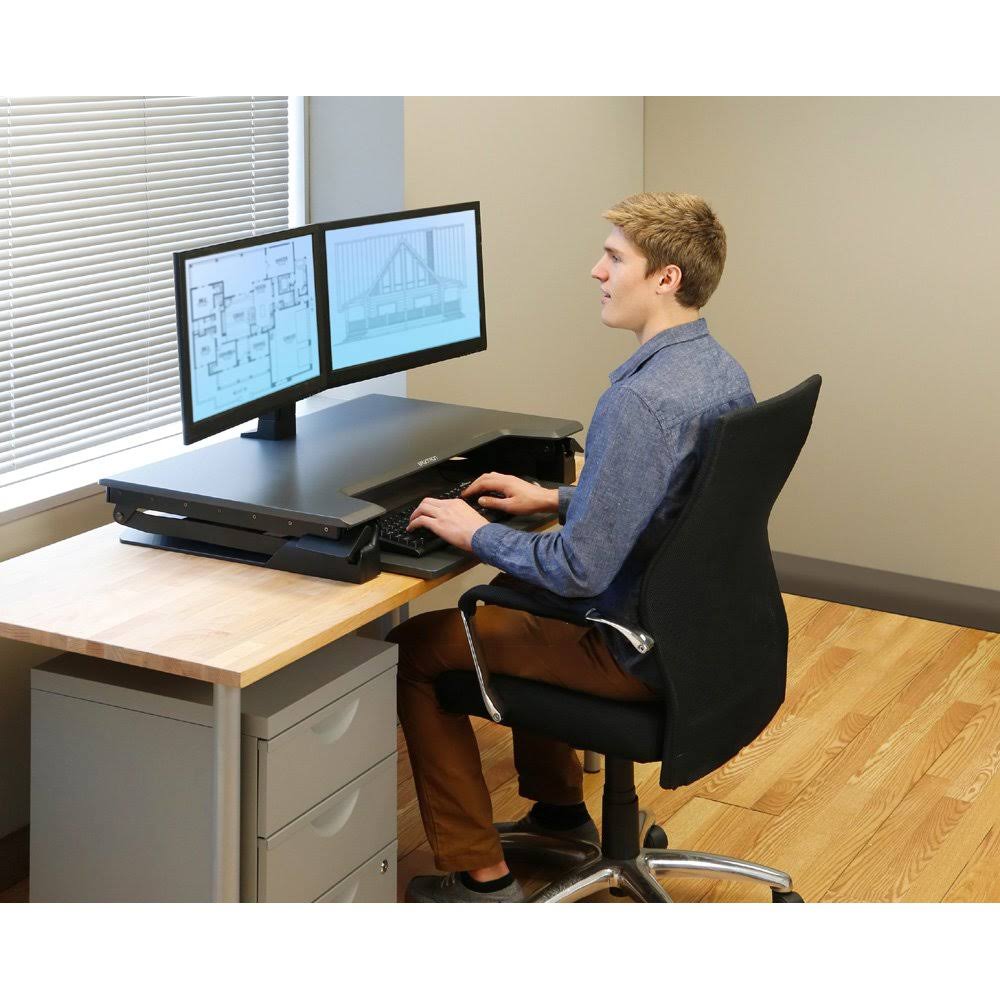 Black Sit-Stand Desktop Workstation I76598