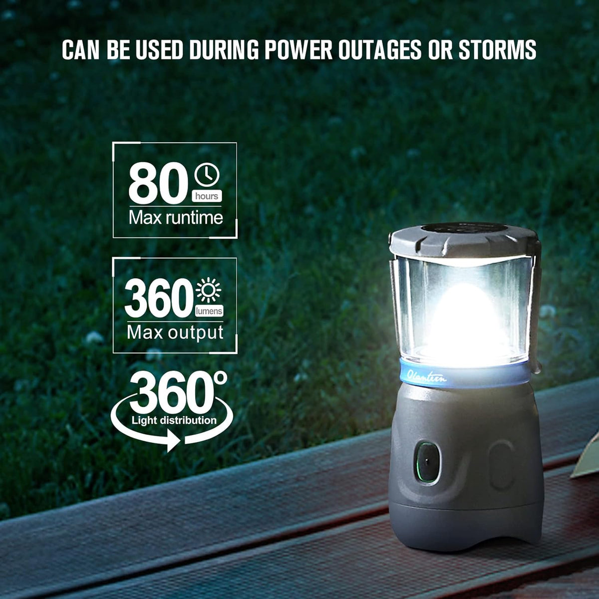 360 Lumens LED Rechargeable Camping Lantern M424719