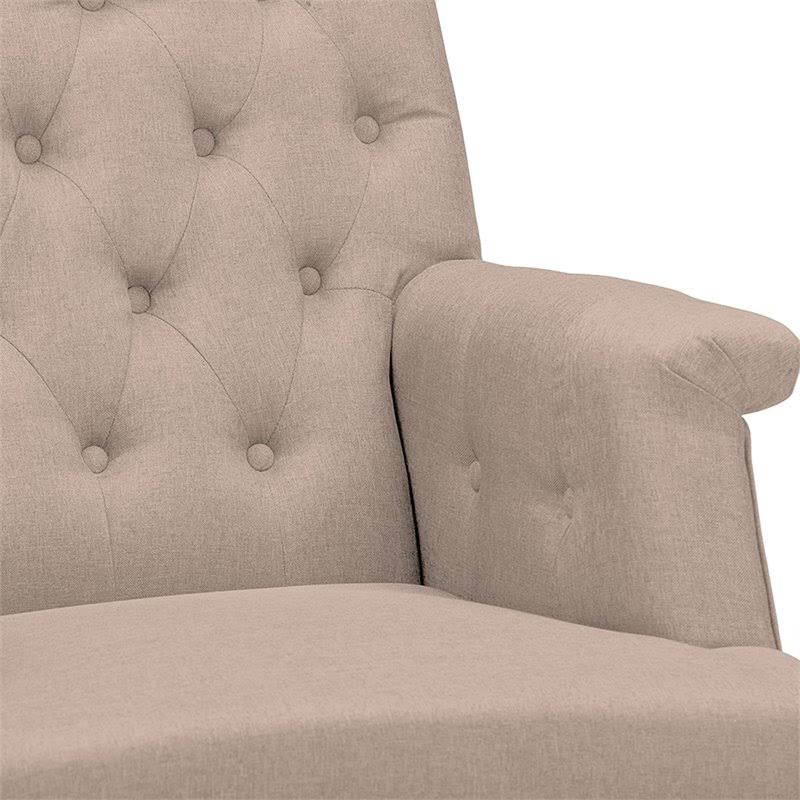 Beige Fabric Upholstered Button-Tufted Armchair O550844