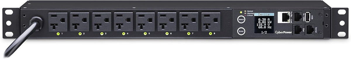 Switched PDU, 100-120V/15A (Derated to 12A), 8 Outlets, 1U Rackmount X156